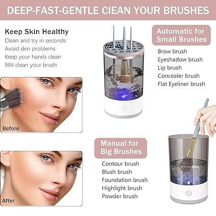 3 In 1 Electric Makeup Brush Cleaner Makeup Brushes Automatic Make Up Brush Cleaner Machine