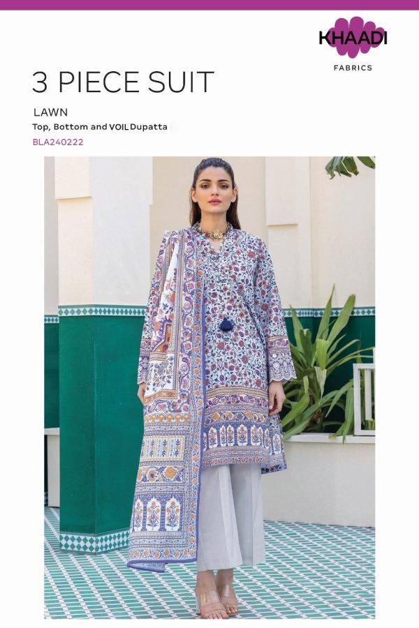 Khaadi Lawn Lawn | Unstitched Collection 3 Pieces Casual Wear| Summer 24